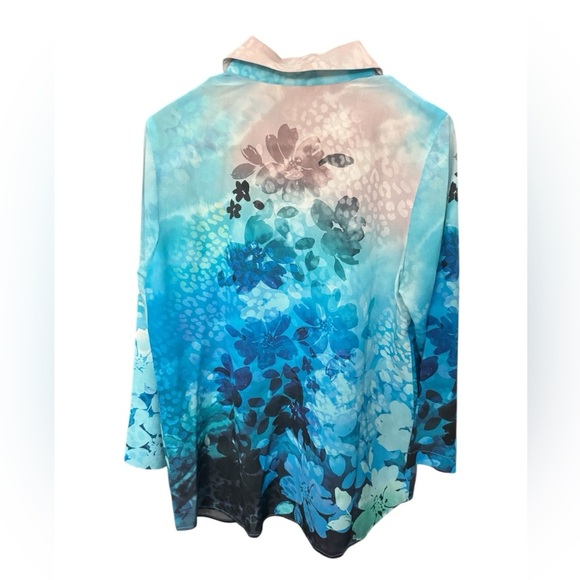 Soft Surroundings Jolene Floral 100% Silk Button Down Blouse Size PS - Picture 3 of 5